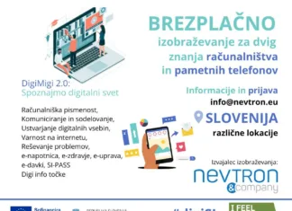 Izobraževanje digitalne pismenosti DigiMigi 2.0 v občini Trebnje Brezplačno izobraževanje DigiMigi