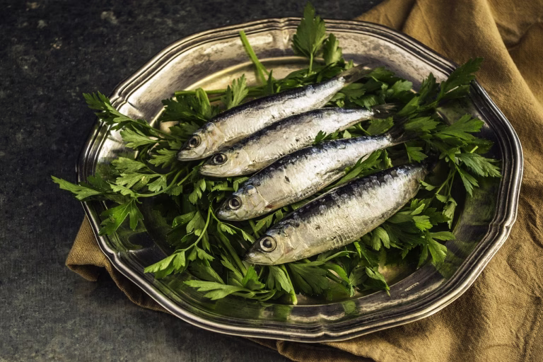 sardines, fish, lunch, healthy, plate, delicious, omega, prepared, dinner, traditional, appetizer, meal, nutrition, fishing, seafood, mediterranean, plated, metal plate, nature, food, mystic light, parsley