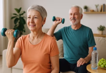 Gibanje, spanje manj sedenja: Preprost recept NIJZ za zdravo življenje po 50. Aktivna vadba v svetli dnevni sobi