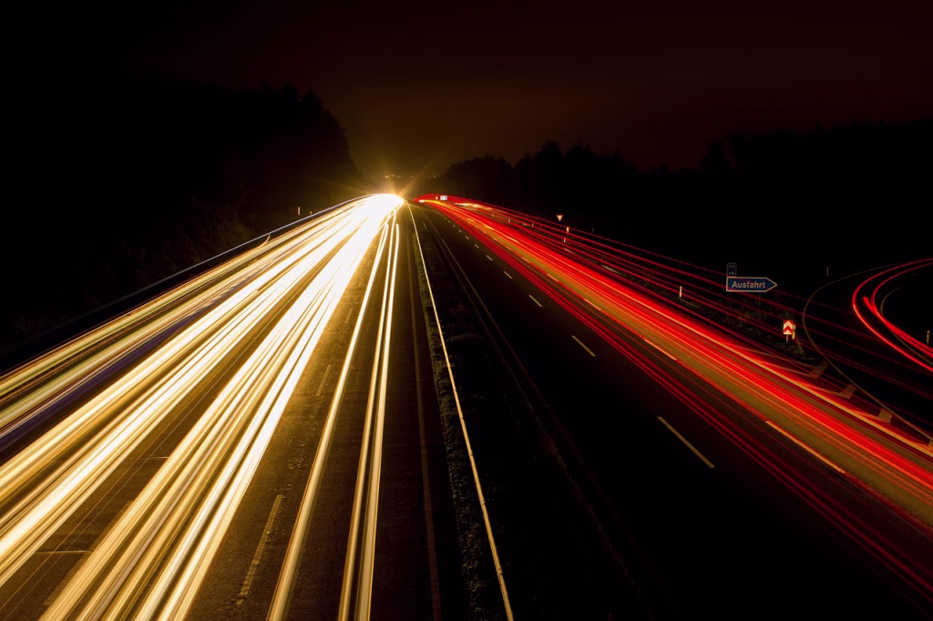 highway, traffic, long exposure, night photograph, lights, night, lighting, dark, darkness, taillights, headlights, movement, speed, transport, vehicles, highway, highway, traffic, movement, speed, speed, speed, speed, speed, transport