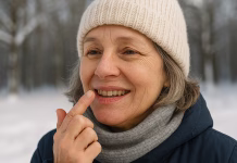 5 naravnih mazil za razpokane ustnice ženska pozimi maže ustnice