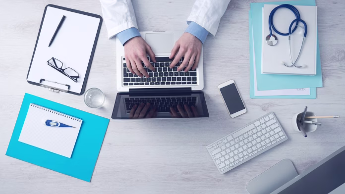 computer, business, typing, keyboard, laptop, doctor, medical care, desk, doctor, doctor, doctor, doctor, doctor