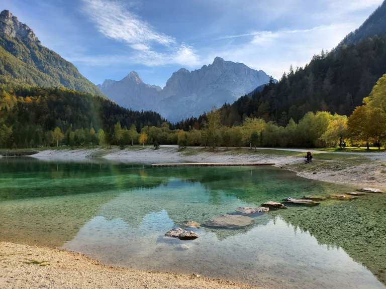 Fall colors at Lake Jasna, Slovenia.
