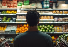 Delovni čas trgovin čez velikonočne praznike ai generated, supermarket, shopping, customer, grocery, produce, vegetables, fruits, aisle, retail, shelves, store, lighting, food, fresh, browsing, buyer, indoor, market, purchase, consumer, everyday, groceries, retail store