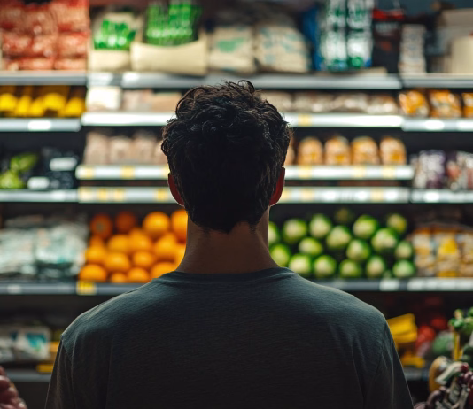 Delovni čas trgovin čez velikonočne praznike ai generated, supermarket, shopping, customer, grocery, produce, vegetables, fruits, aisle, retail, shelves, store, lighting, food, fresh, browsing, buyer, indoor, market, purchase, consumer, everyday, groceries, retail store