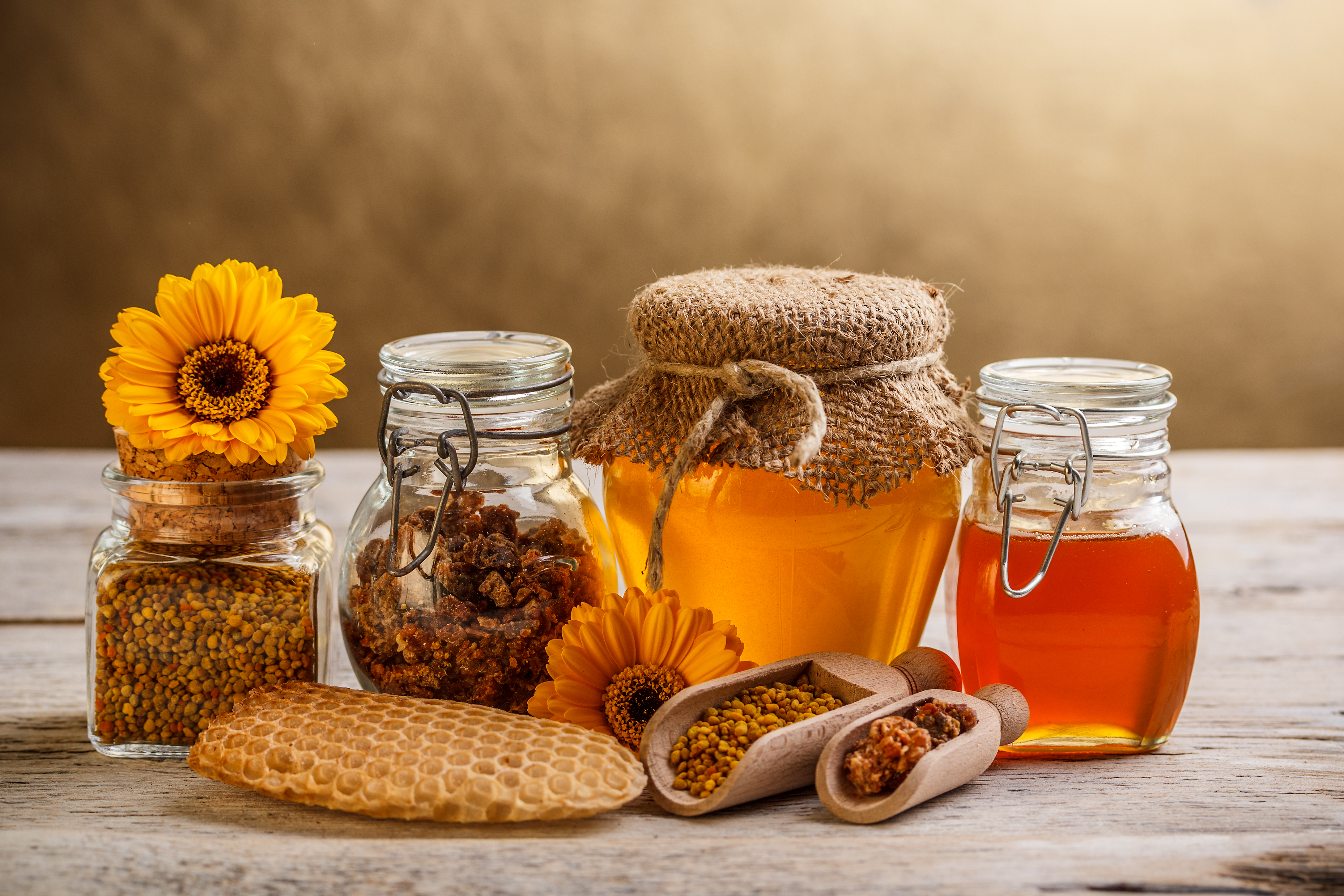 various-types-of-honey-and-bee-products-stockpack-istock Various types of honey and bee products