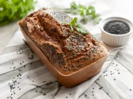 Homemade freshly made yeast-free gluten-free red lentil bread