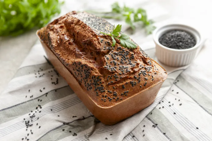 Homemade freshly made yeast-free gluten-free red lentil bread