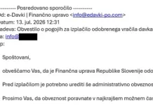 Ste prejeli takšno sporočilo? Pozor, gre za prevaro Furs prevara sporočilo