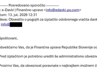 Ste prejeli takšno sporočilo? Pozor, gre za prevaro Furs prevara sporočilo