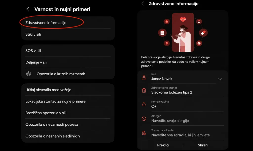 Korak po korak _ zdravstvene info_ Foto: osebni zajem zaslona